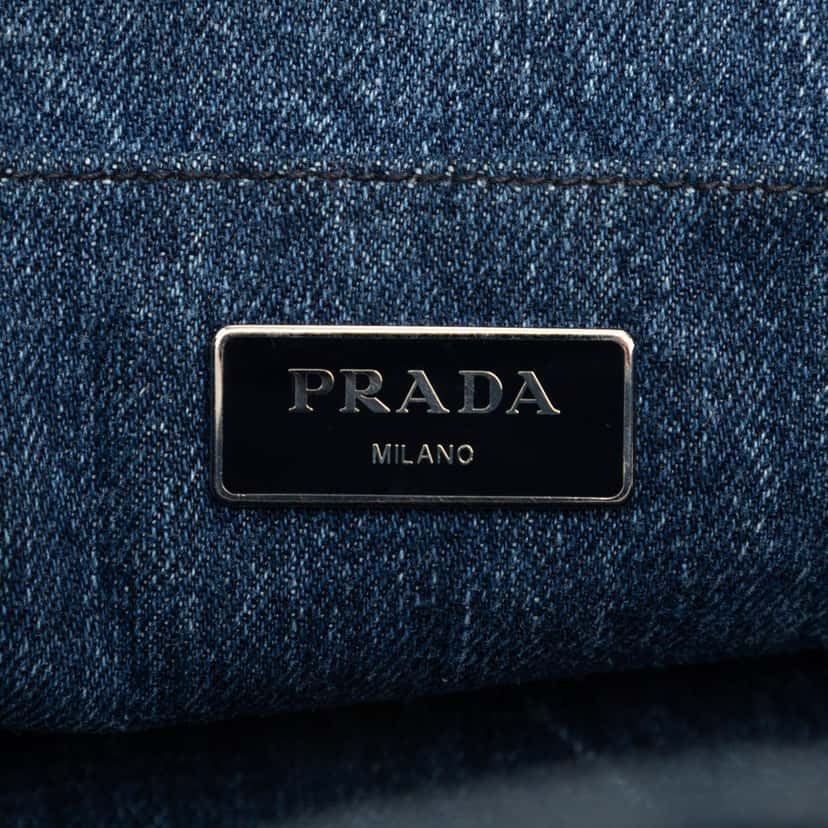 Prada Denim Canapa Bijoux Satchel Blue Very good condition - Box View
