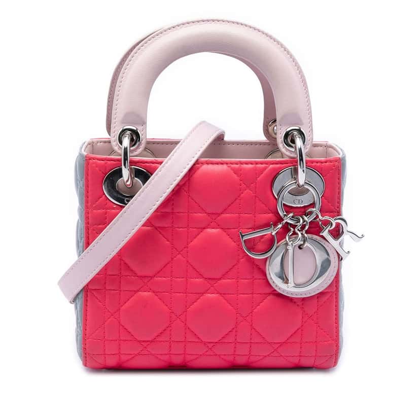 Dior Mini Tricolor Lambskin Cannage Lady Dior