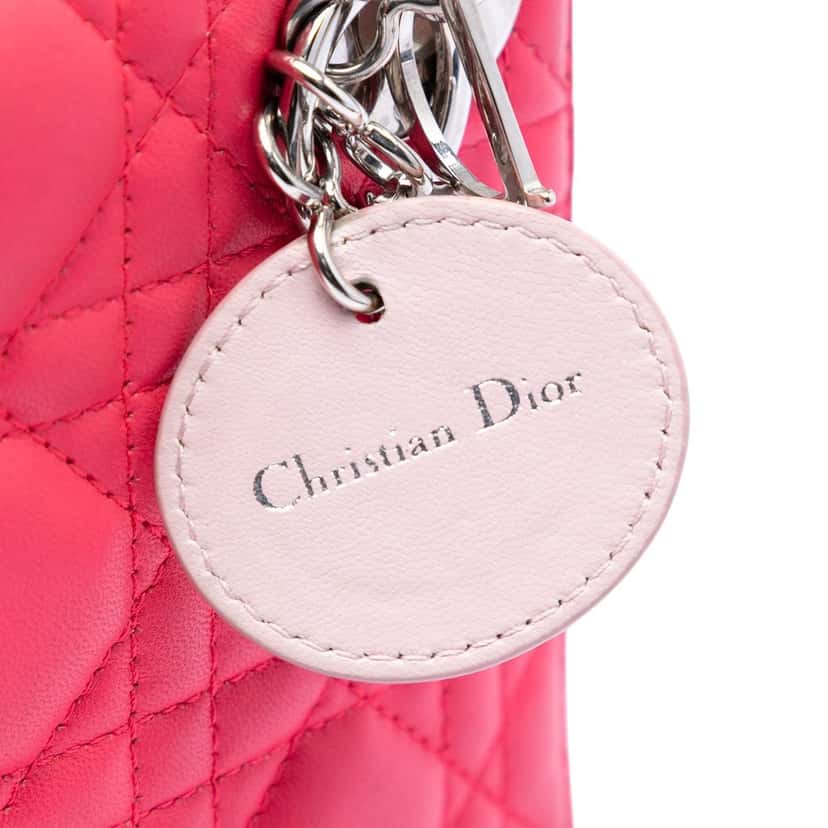 Dior Mini Tricolor Lambskin Cannage Lady Dior Pink Leather Never worn, with tag - Box View