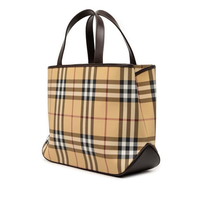 Burberry House Check Coated Canvas Tote Beige Very good condition - Back View