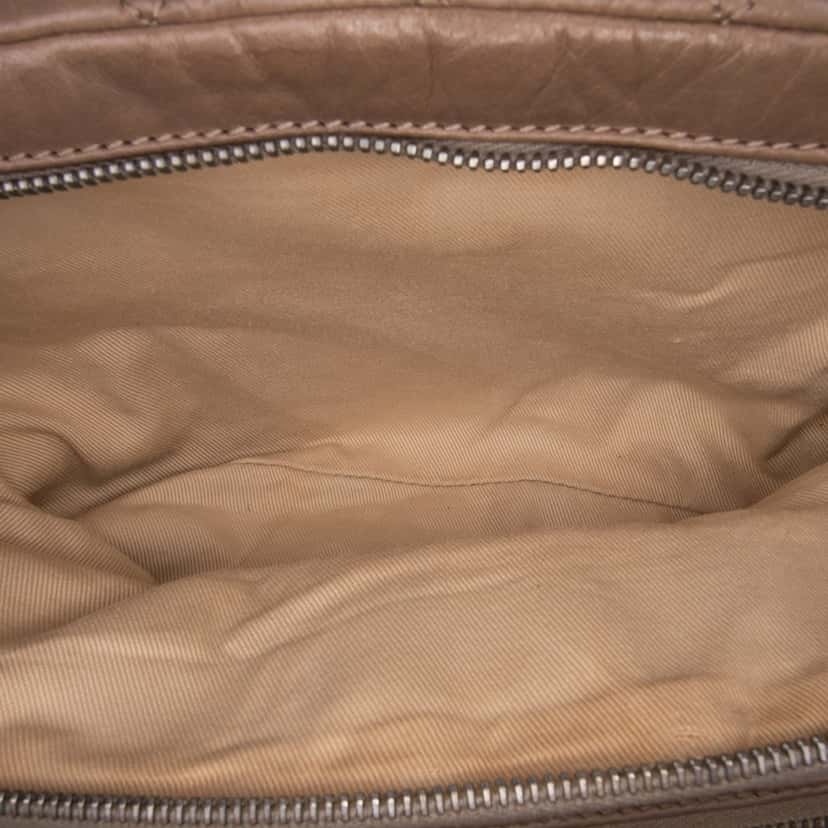 Chanel Distressed Lambskin Lady Braid Bowler Bag Brown Leather Good condition - Box View