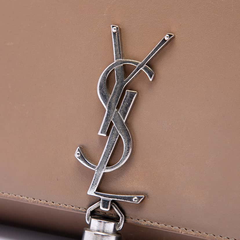 Saint Laurent Medium Smooth Calfskin Classic Monogram Kate Tassel Crossbody Brown Leather Very good condition - Box View