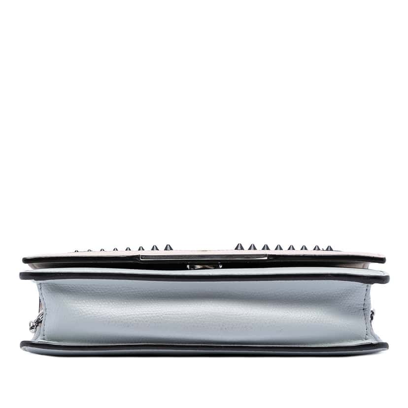 Fendi Studded Leather Monster Eyes Tube Wallet On Chain Blue Leather Good condition - Inside View