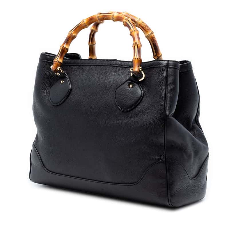 Gucci Medium Leather Bamboo Diana Tote Black Leather Very good condition - Back View