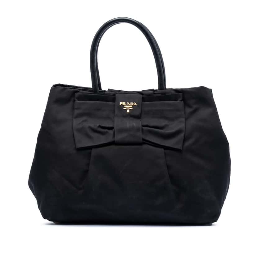 Prada Tessuto Fiocco Bow Tote Black Very good condition - Front View