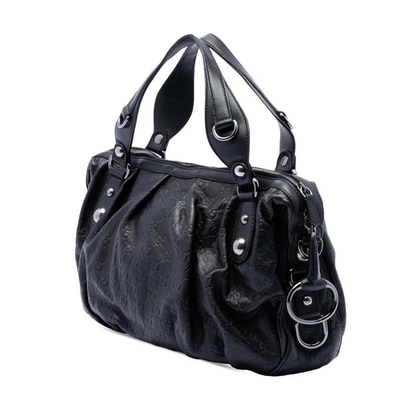 Gucci Guccissima Icon Bit Satchel Black Leather Very good condition - Back View