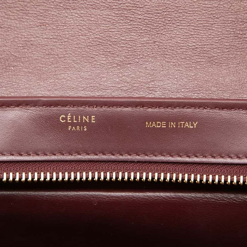 Celine Small Tricolor Leather Trapeze Satchel Red Leather Very good condition - Box View
