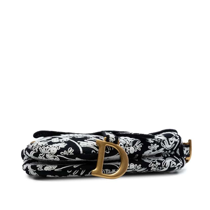 Dior Canvas Embroidered Ornamental Cornely Saddle Bag Black Very good condition - Inside View