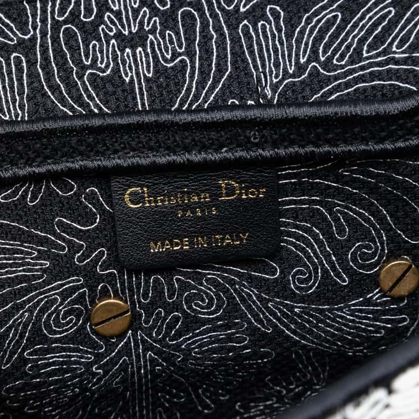 Dior Canvas Embroidered Ornamental Cornely Saddle Bag Black Very good condition - Box View