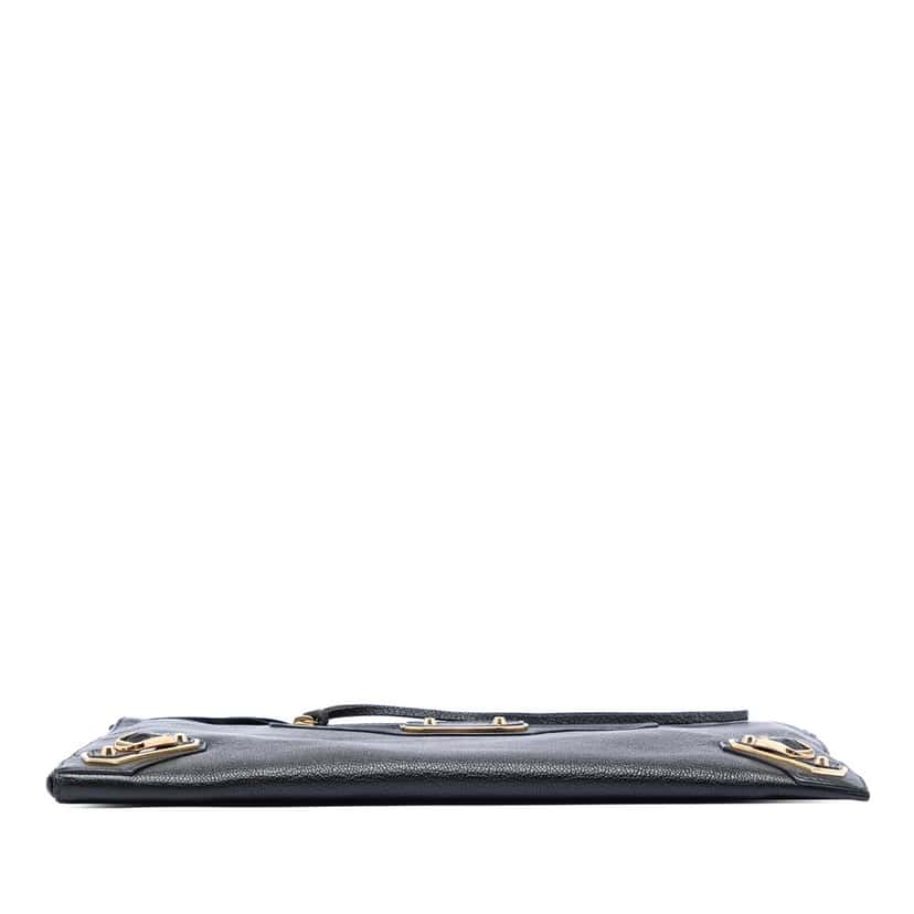Balenciaga Goatskin Motocross Classic Metallic Edge Clutch Black Leather Very good condition - Inside View