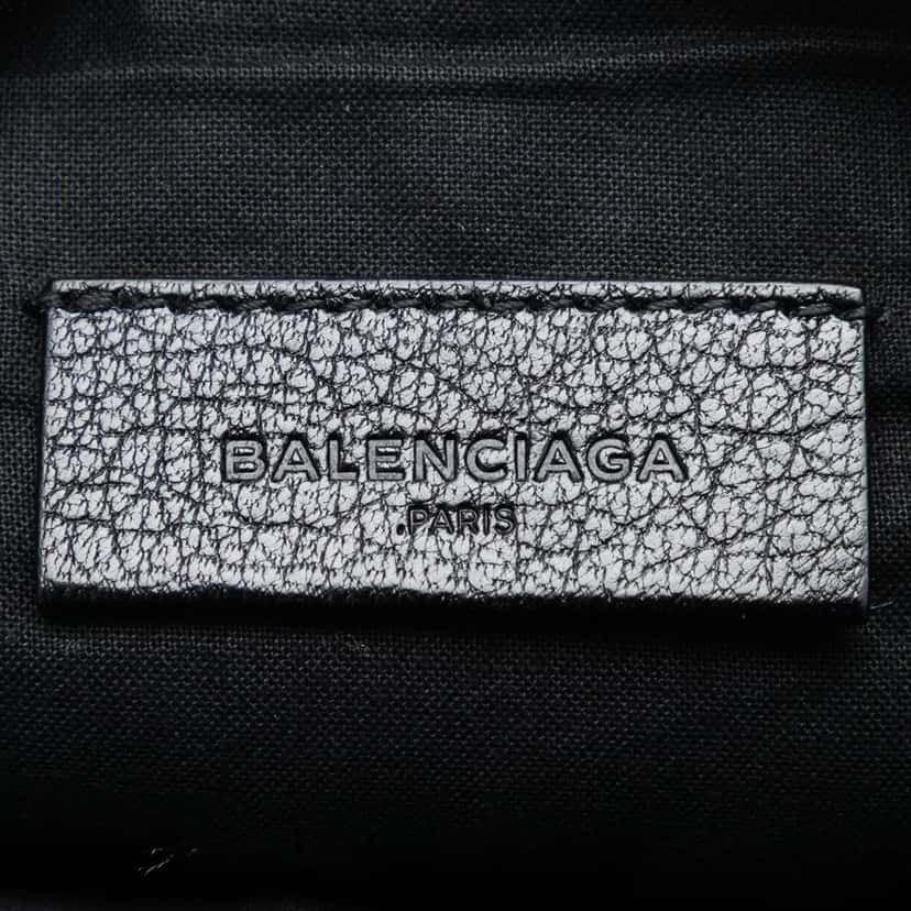 Balenciaga Goatskin Motocross Classic Metallic Edge Clutch Black Leather Very good condition - Box View