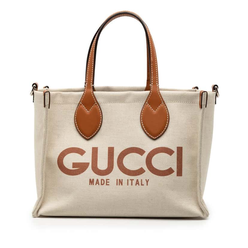 Gucci Medium Canvas Logo Tote Beige Very good condition - Front View