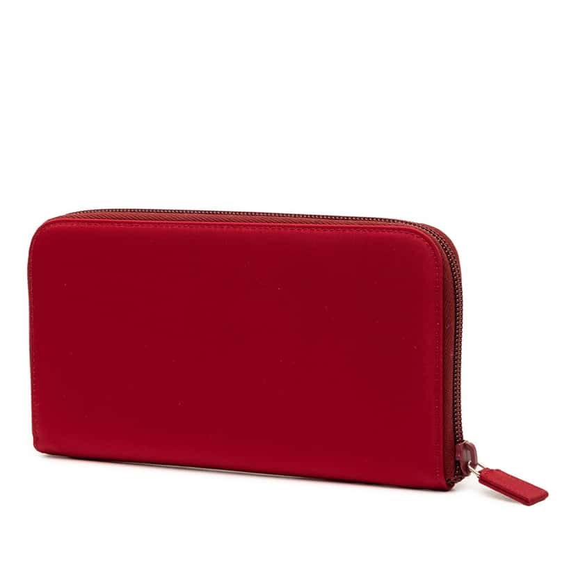 Prada Tessuto Zip Around Wallet Red Very good condition - Back View