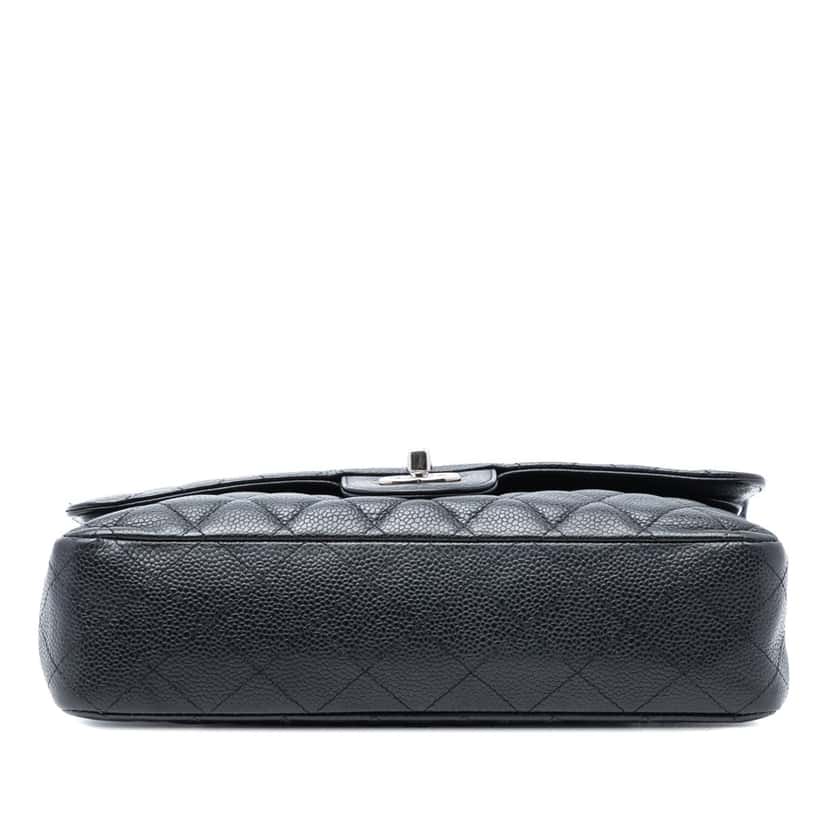 Chanel Medium Classic Caviar Double Flap Black Leather Very good condition - Inside View