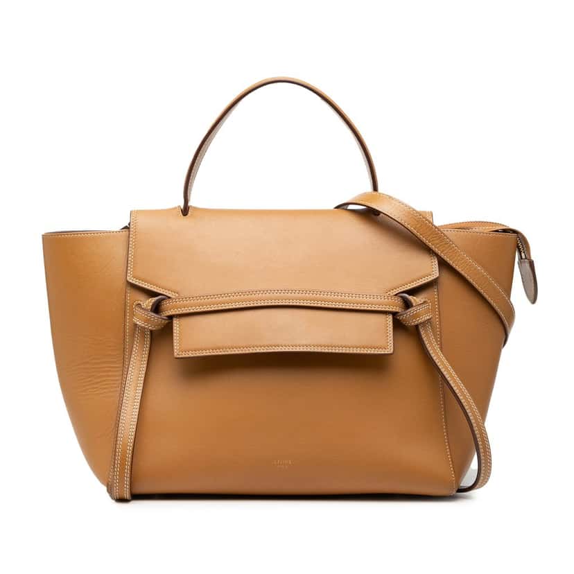 Celine Mini Smooth Calfskin Belt Bag Brown Leather Very good condition - Front View