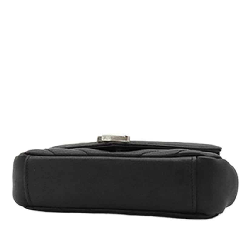 Saint Laurent Baby Sheepskin Chevron Classic Monogram Chain Bag Black Leather Very good condition - Back View