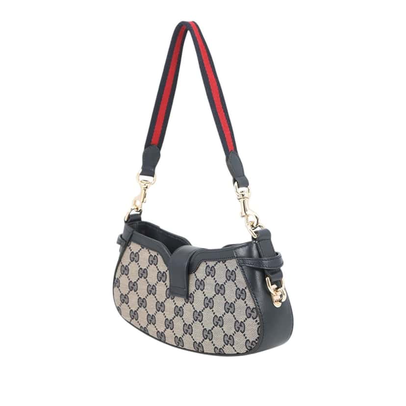 Gucci Mini GG Canvas Web Moon Side Shoulder Bag Other Very good condition - Back View
