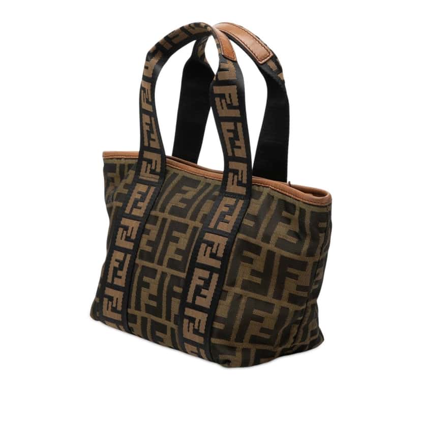 Fendi Mini Zucca Canvas Lock Handbag Brown Very good condition - Back View