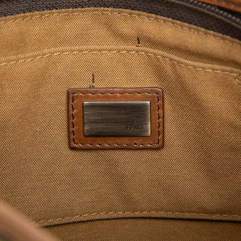 Fendi Mini Zucca Canvas Lock Handbag Brown Very good condition - Box View