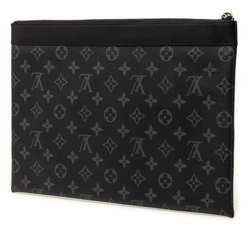 Louis Vuitton Monogram Eclipse Discovery Pochette GM Black Very good condition - Back View
