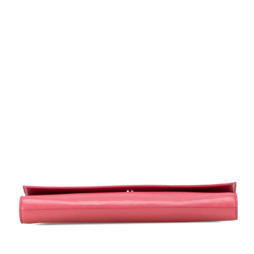 Saint Laurent Large Leather Belle de Jour Clutch Pink Leather Very good condition - Inside View