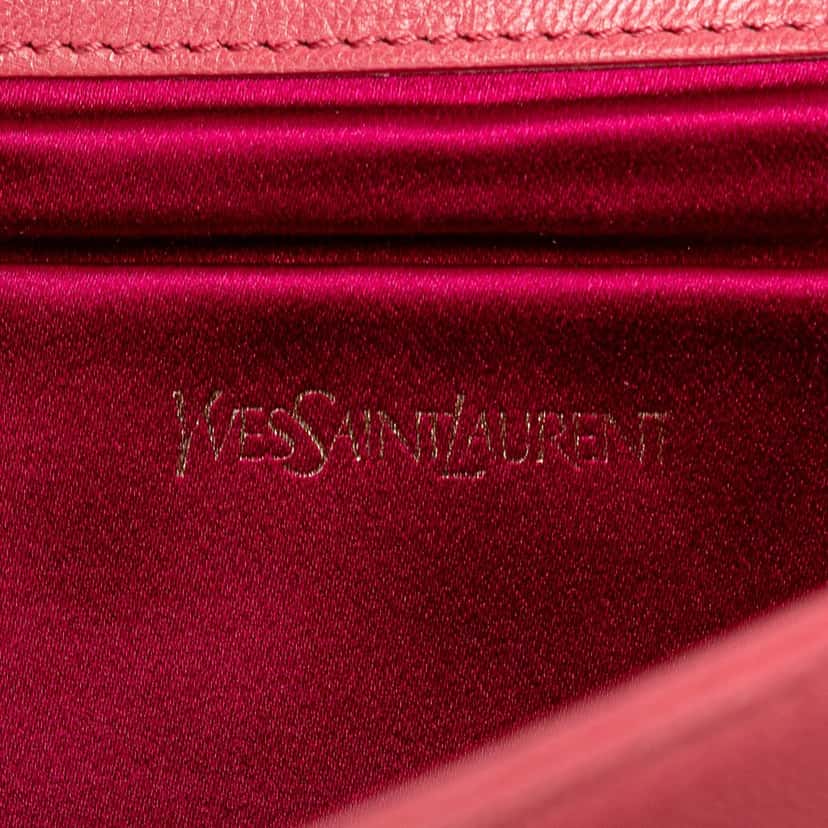 Saint Laurent Large Leather Belle de Jour Clutch Pink Leather Very good condition - Box View