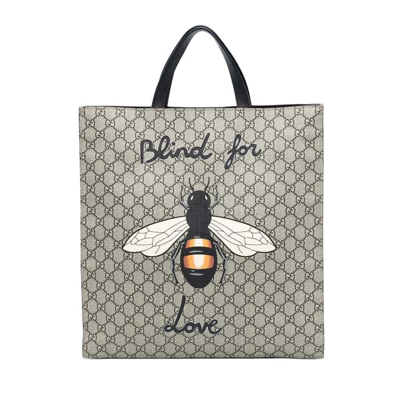 Gucci GG Supreme Blind For Love Satchel Beige Very good condition - Front View