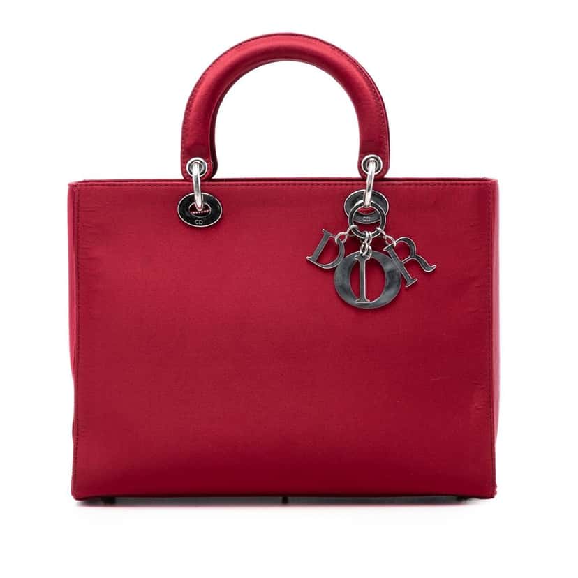 Dior Large Satin Lady Dior Red Very good condition - Front View