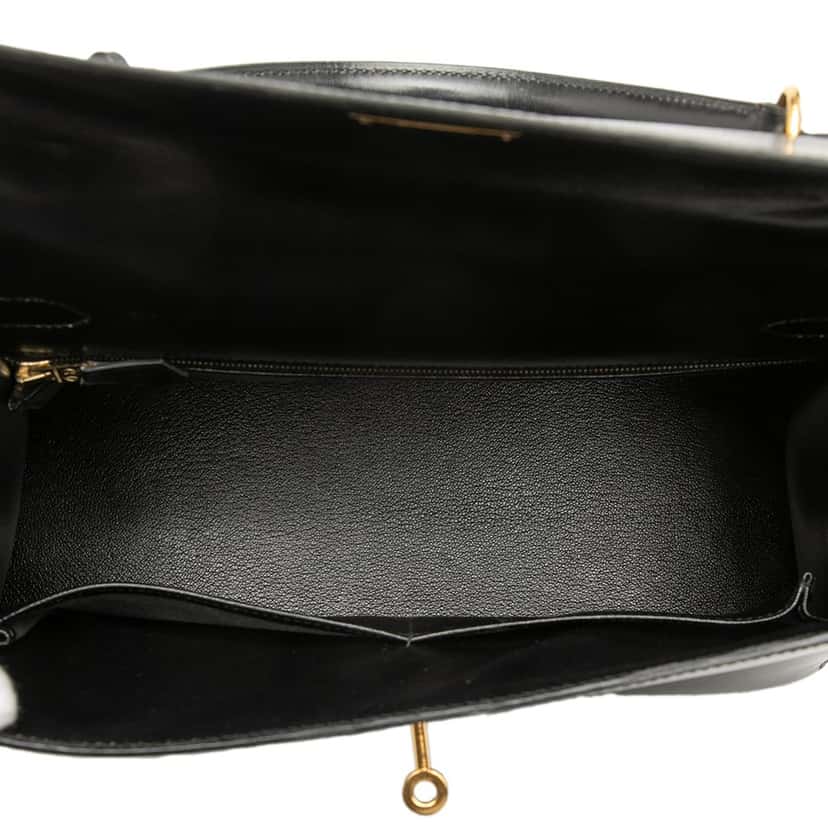 Hermès Box Calf Kelly Sellier 32 Black Leather Very good condition - Model View