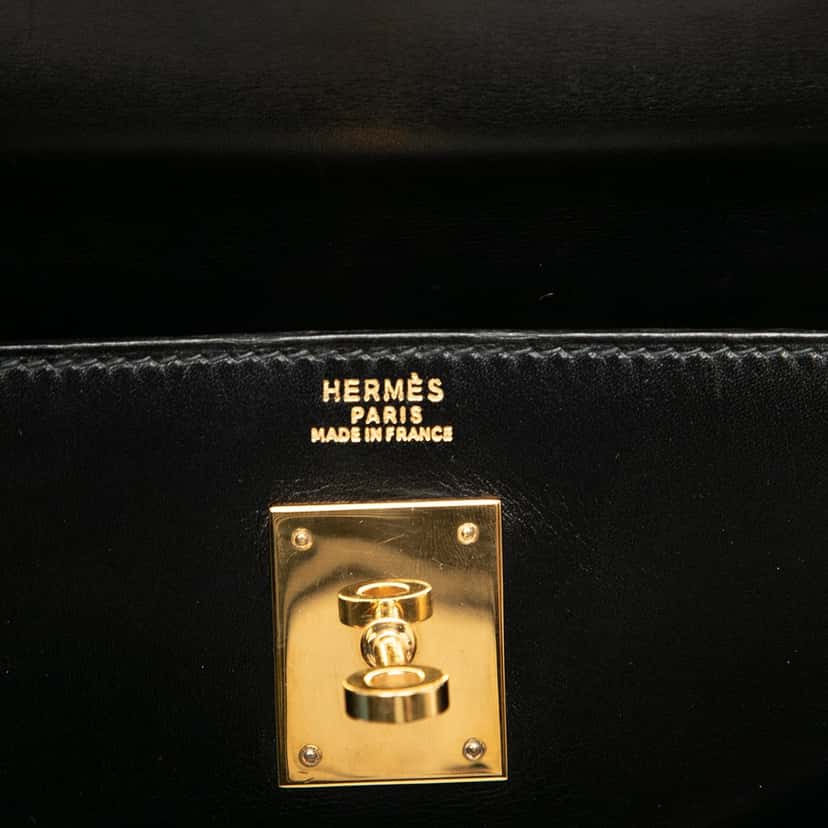 Hermès Box Calf Kelly Sellier 32 Black Leather Very good condition - Box View