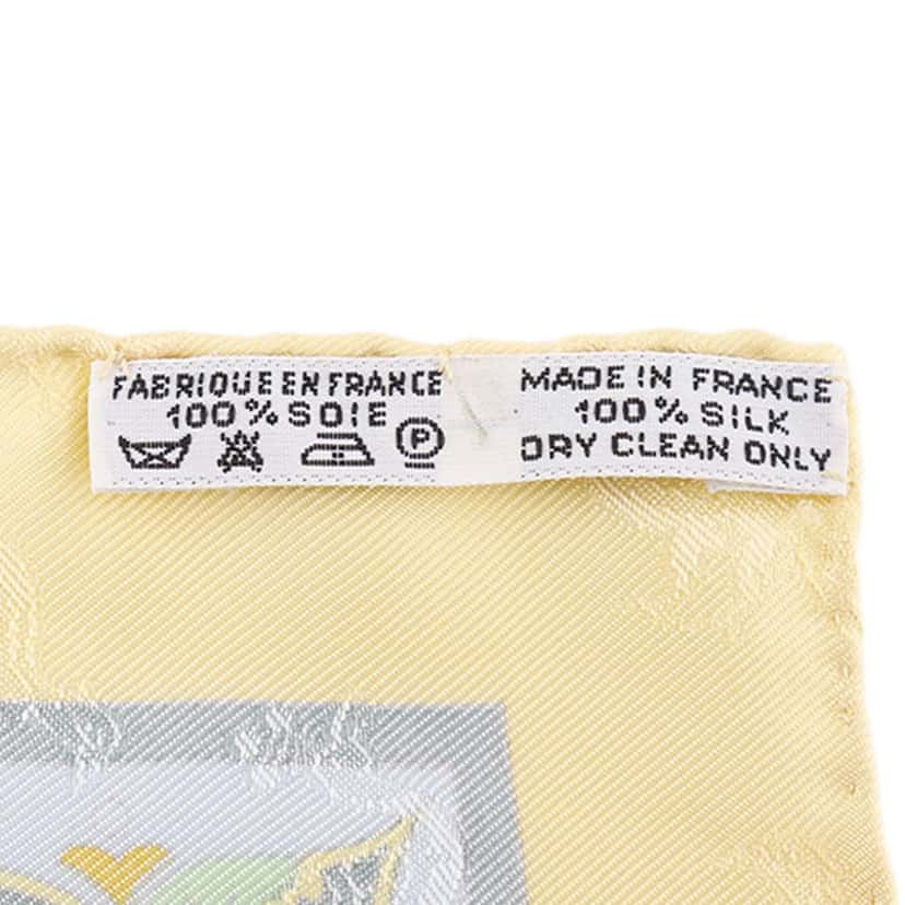 Hermès Ciels Byzantins Silk Scarf 90 Yellow Very good condition - Back View