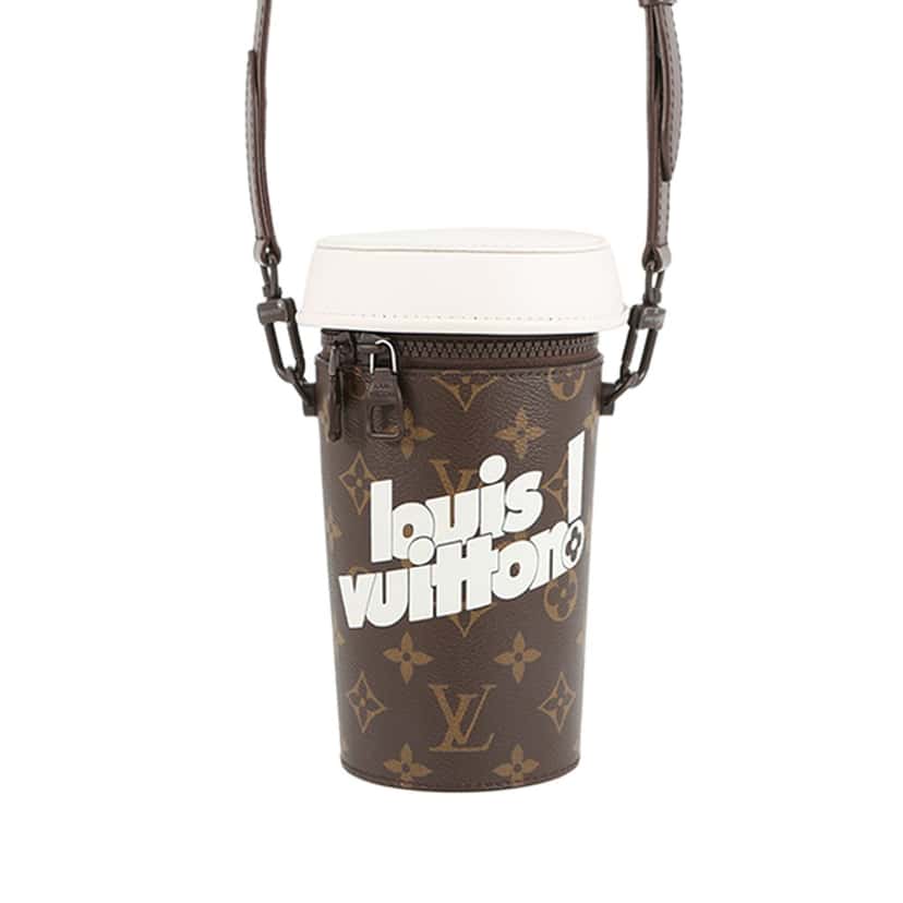 Louis Vuitton Monogram Coffee Cup Pouch Brown Very good condition - Front View