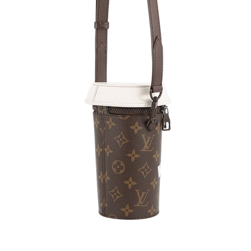 Louis Vuitton Monogram Coffee Cup Pouch Brown Very good condition - Back View