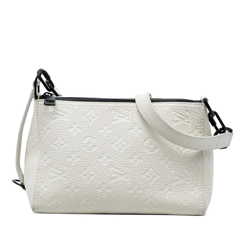 Louis Vuitton Monogram Empreinte Triangle Messenger Bag White Leather Very good condition - Front View