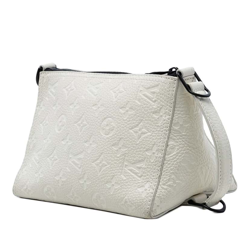 Louis Vuitton Monogram Empreinte Triangle Messenger Bag White Leather Very good condition - Back View