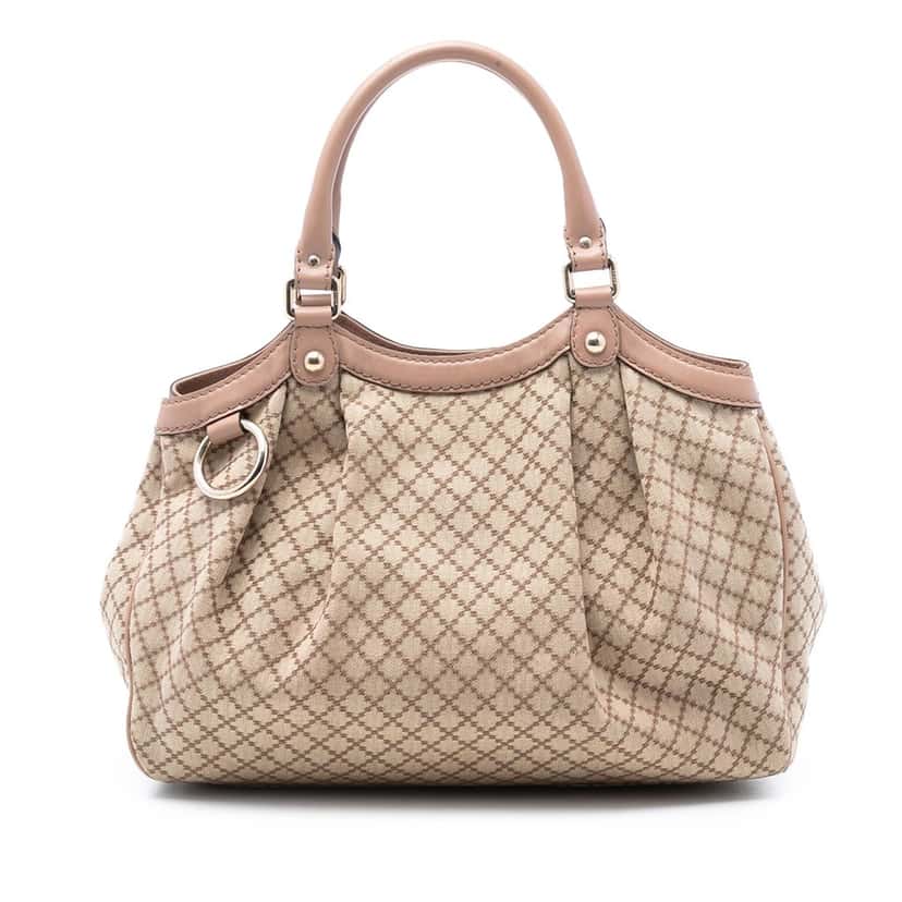 Gucci Medium Diamante Canvas Sukey Tote Beige Very good condition - Front View