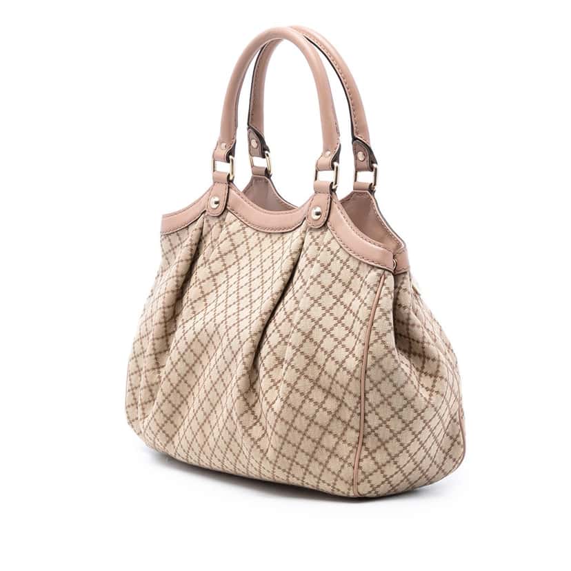 Gucci Medium Diamante Canvas Sukey Tote Beige Very good condition - Back View