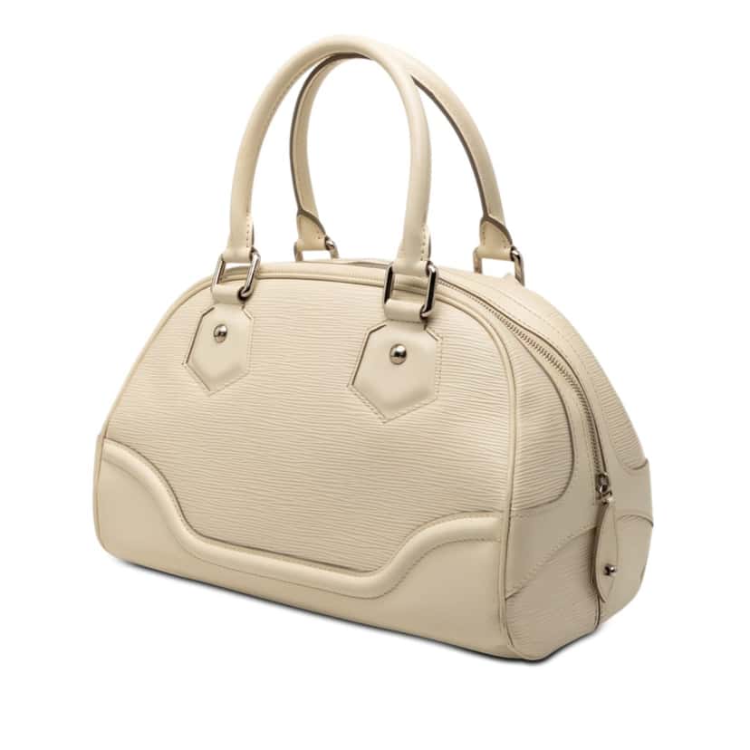 Louis Vuitton Epi Bowling Montaigne PM White Leather Very good condition - Back View