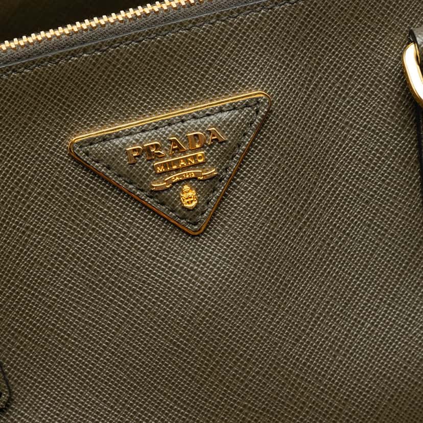 Prada Medium Saffiano Lux Galleria Double Zip Satchel Brown Leather Very good condition - Box View