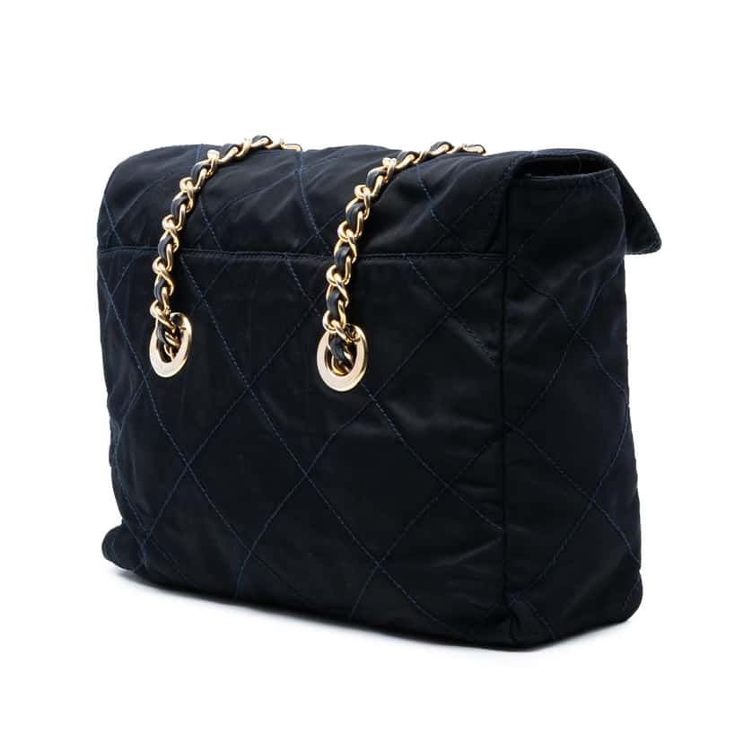 Prada Impuntu Tessuto Chain Shoulder Bag Blue Good condition - Back View