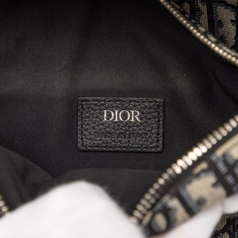 Dior Oblique Canvas Saddle Crossbody Blue Very good condition - Box View