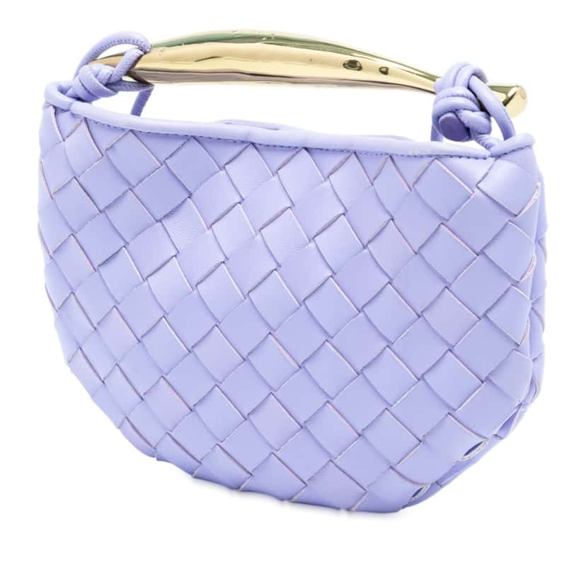 Bottega Veneta Baby Lambskin Intrecciato Sardine Purple Leather Very good condition - Back View