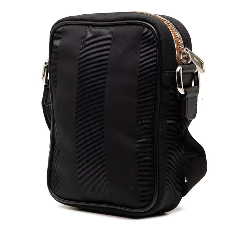 Fendi Small Pequin Nylon Roma Amor Messenger Bag Black Very good condition - Back View