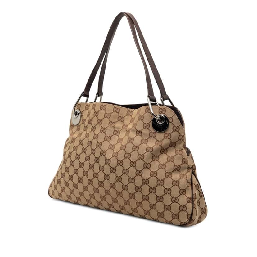 Gucci GG Canvas Eclipse Shoulder Bag Beige Good condition - Back View