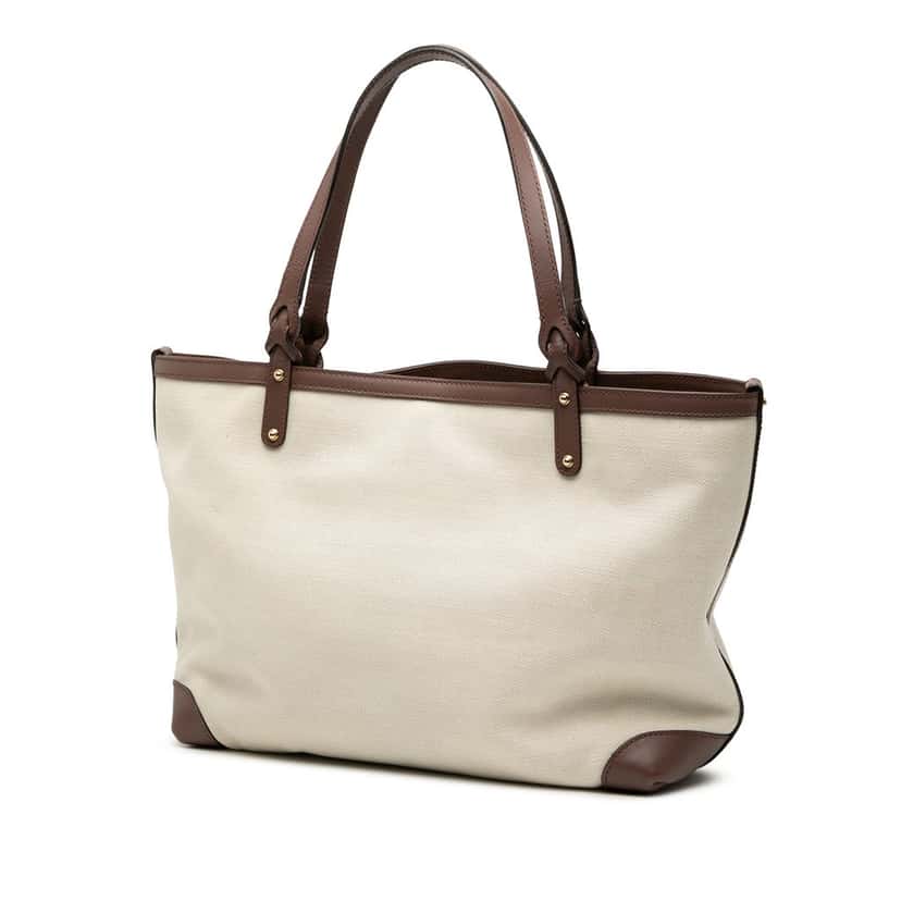 Gucci Medium Canvas Craft Tote Brown Very good condition - Back View