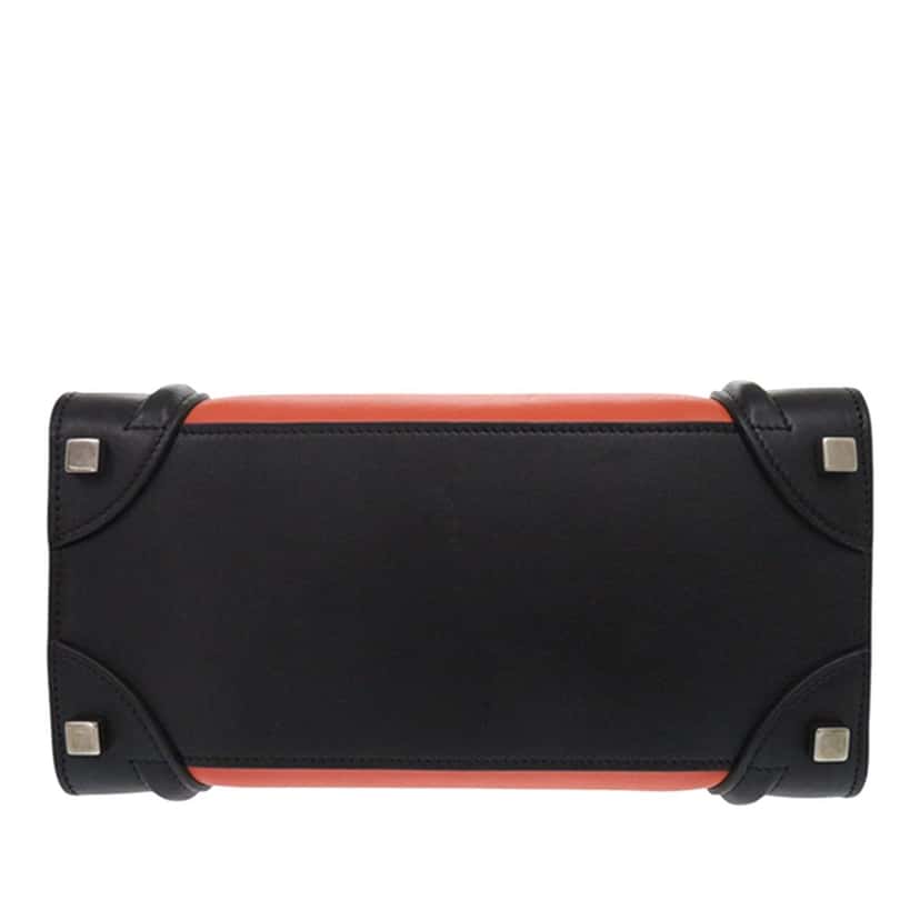 Celine Micro Tricolor Leather Luggage Tote Orange Leather Very good condition - Inside View