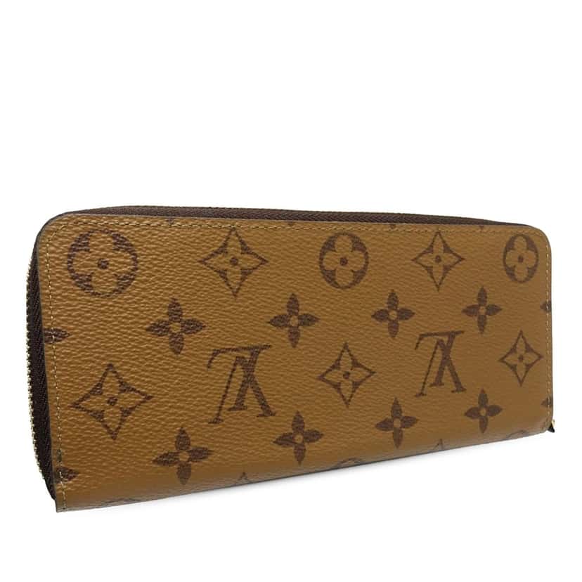 Louis Vuitton Monogram Reverse Clemence Long Wallet Brown Very good condition - Back View