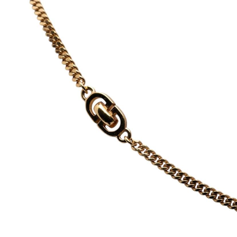 Dior Gold Plated CD Logo Chain Necklace Gold Metal Very good condition - Inside View