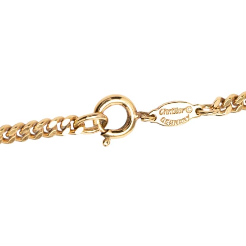 Dior Gold Plated CD Logo Chain Necklace Gold Metal Very good condition - Model View