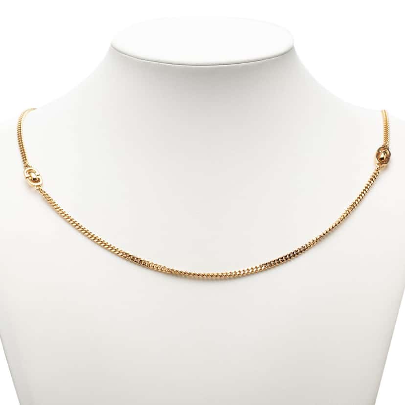 Dior Gold Plated CD Logo Chain Necklace Gold Metal Very good condition - Box View